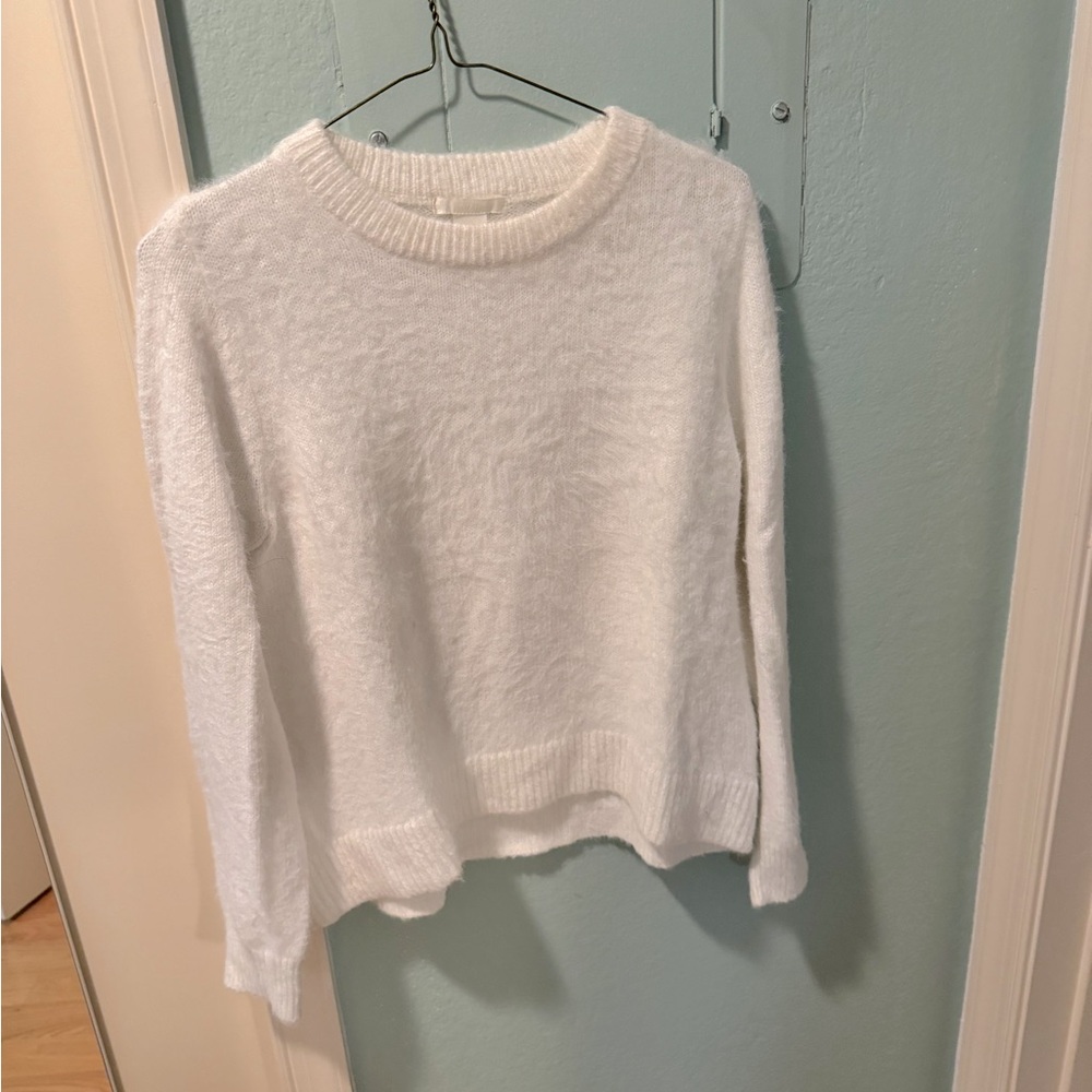 H&M Cozy White Crew Neck Sweater